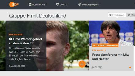Die Nutzungszahlen der ZDF-Mediathek sind zur Fußball-WM dramatisch gestiegen.