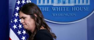 Entschieden auf Trumps Seite: Die Sprecherin des Weißen Hauses, Sarah Huckabee Sanders.