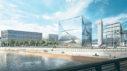 Smarter Bürosolitär. Das cube berlin auf dem Washingtonplatz direkt am Berliner Hauptbahnhof hatte im Mai Richtfest.