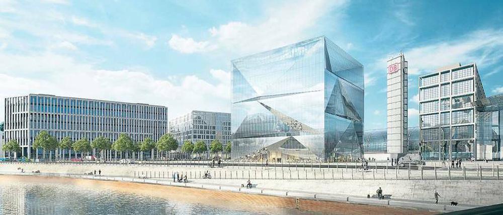 Smarter Bürosolitär. Das cube berlin auf dem Washingtonplatz direkt am Berliner Hauptbahnhof hatte im Mai Richtfest. 
