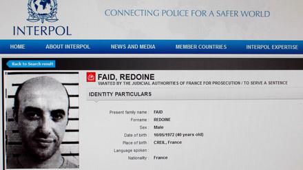 Redoine Faïd wurde bereits 2013 per internationalem Haftbefehl von Interpol gesucht. Nun ist er aus dem Gefängnis entkommen.