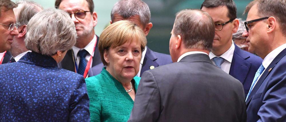 Bundeskanzlerin Angela Merkel (CDU) während eines EU-Gipfels