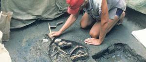 Kalter Hund. Freilegung eines 9900 Jahre alten Skeletts in Illinois.