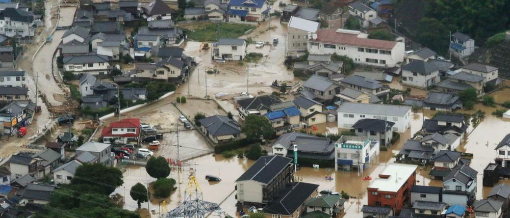 Szene aus der Stadt Saka Town, nahe Hiroshima