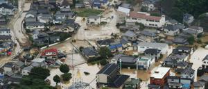Szene aus der Stadt Saka Town, nahe Hiroshima