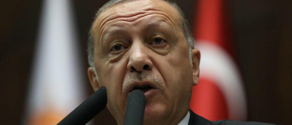 Der türkische Präsident Tayyip Erdogan bei einem Parteitreffen am 7. Juli in Ankara. 