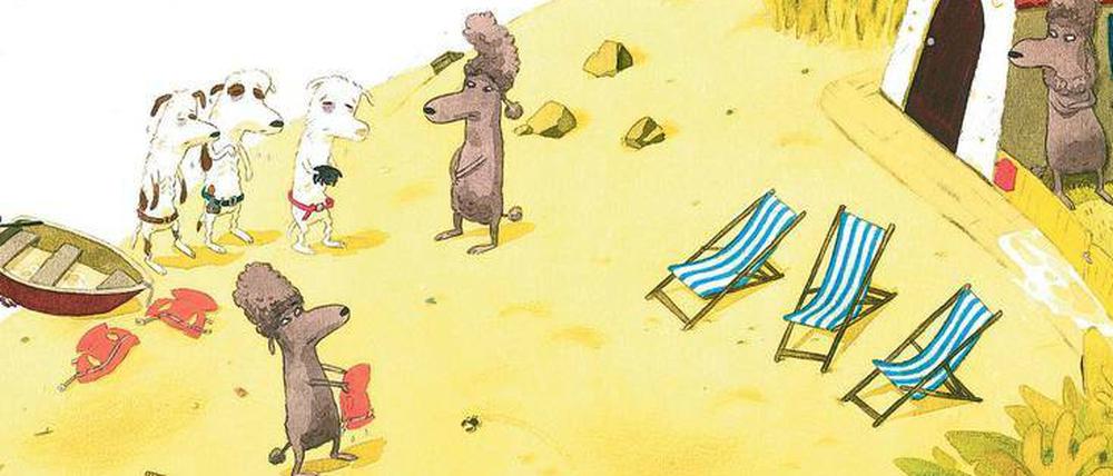 Aller Anfang ist schwer. Die Hunde sind über das Meer geflüchtet und im Land der Pudel angekommen. 
