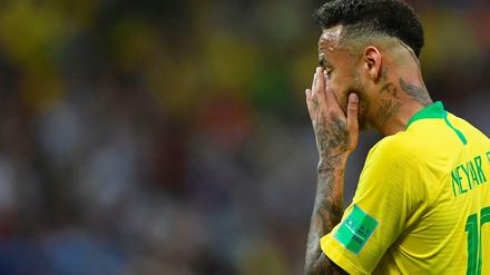 Braziliens Stürmer Neymer – ein bisschen niedergeschlagen.
