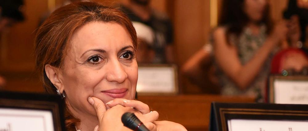 Suad Abderrahim nach ihrer Wahl im tunesischen Stadtrat. 