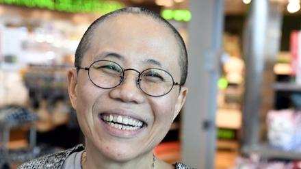 Liu Xia, Witwe von Liu Xiaobo, bei ihrer Ankunft am Flughafen Helsinki