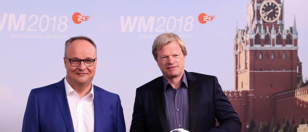 WM? Ja. Champions League? Nicht mehr. Oliver Welke und Oliver Kahn, ZDF-Experte.