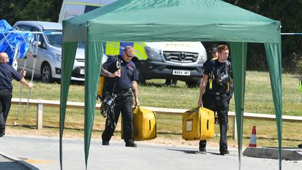 Feuerwehrleute in Amesbury