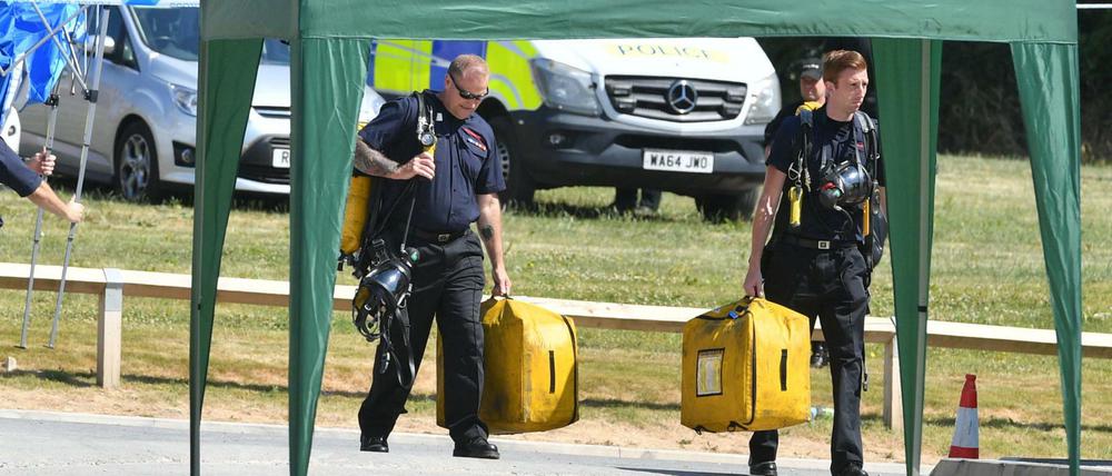Feuerwehrleute in Amesbury