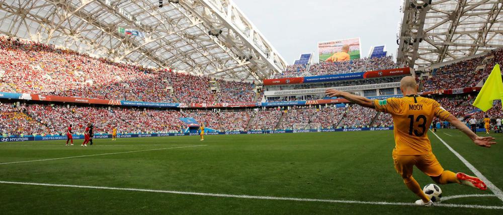 Nur ein kurzer Kick? Das Fisht-Stadion in Sotschi erwachte zur WM für die Vorrundenspiele aus dem Dornröschenschlaf.
