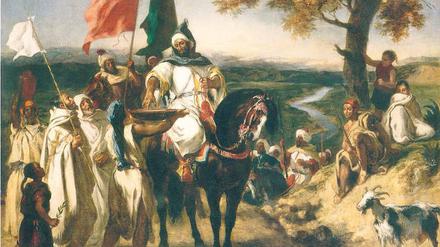 Bilder seiner großen Reise. Delacroix war 1832 in Nordafrika. 1837 entstand das Bild „Der Kaid. Ein marokkanischer Stammesfürst“. Heute gehört es dem Museum in Nantes.