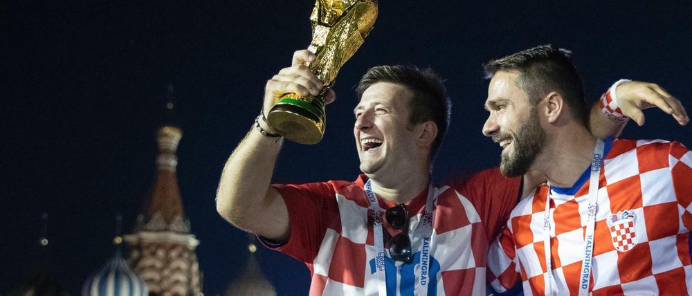 Erwartungsvoll. Die Kroaten sind noch einen Schritt vom WM-Pokal entfernt.