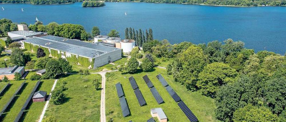 Auf dem Gelände des Wasserwerks Tegel gibt es eine Solaranlage.