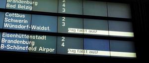 Bei der Bahn fallen wieder Züge aus.