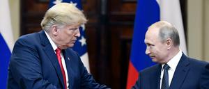 Donald Trump (links) und Wladimir Putin bei ihrer Pressekonferenz in Helsinki.
