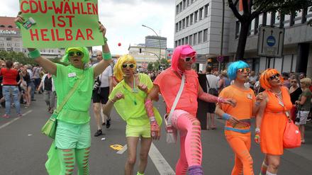 Klare Kante: Auf dem CSD gehören auch parteipolitische Stellungnahmen dazu.