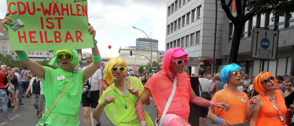 Klare Kante: Auf dem CSD gehören auch parteipolitische Stellungnahmen dazu.