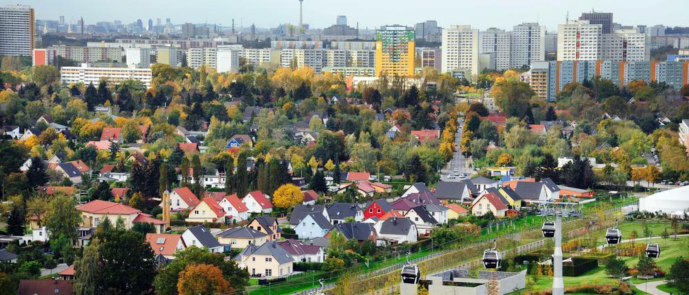 Blick auf Marzahn Hellersdorf. 