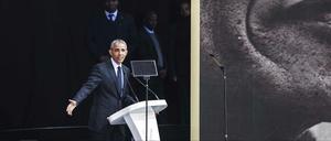 Das Vorbild ehren: Obama bei seiner Rede über Mandelas Wirken.
