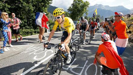 Geraint Thomas (vorn) mausert sich zum ernsthaften Herausforderer von Chris Froome.