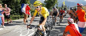 Geraint Thomas (vorn) mausert sich zum ernsthaften Herausforderer von Chris Froome.