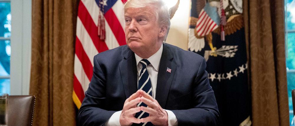 Trump vor einem Treffen mit Kabinettsmitgliedern im Weißen Haus.