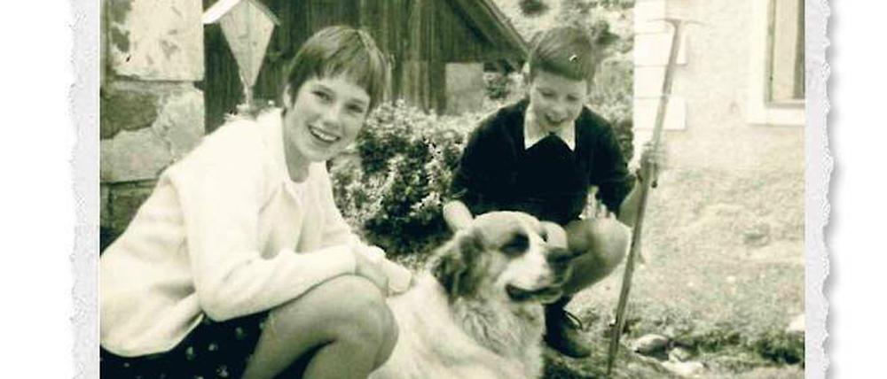 Liebling für Kinder. Prinz, der Bernhardiner, war ein Bergrettungshund und sehr gutmütig. Geduldig ließ er sich streicheln.