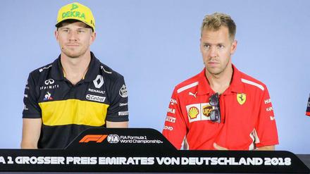 Nico Hülkenberg (links) und Sebastian Vettel verfolgen sehr verschiedene Ziele in Hockenheim.
