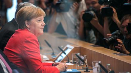 Bundeskanzlerin Angela Merkel (CDU) in der Bundespressekonferenz.