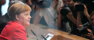 Bundeskanzlerin Angela Merkel (CDU) in der Bundespressekonferenz.
