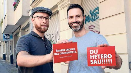 Provokant. Alfonso Pantisano (r.) und Andy Tarrant von SPDqueer. 