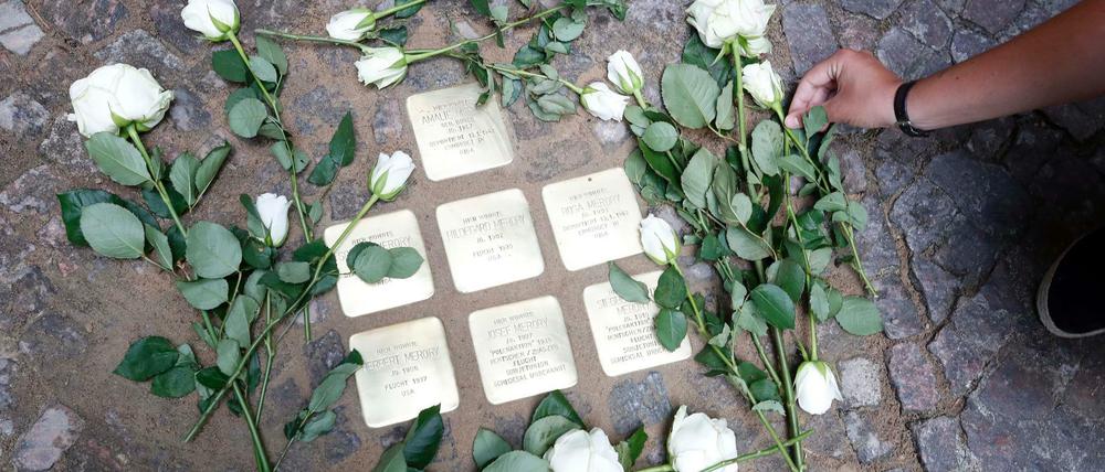 Sieben Steine, sieben Schicksale. In der Yorckstraße lebte unter anderem Amalie Merory, die Mutter der Familie.