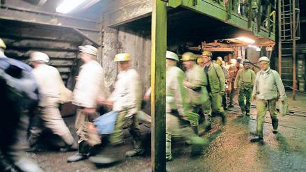 Arbeiter im Bottroper Bergwerk Prosper-Haniel, dem letzten aktiven im Ruhrgebiet.