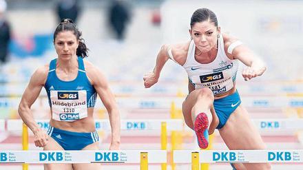 Hoch hinaus. Pamela Dutkiewicz (r.) lief neuen Meisterschaftsrekord.