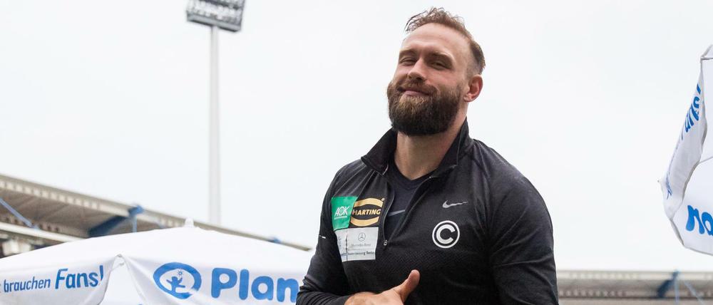 Robert Harting nach der Diskus-Entscheidung bei den Deutschen Meisterschaften.