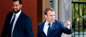 Emmanuel Macron und sein Mitarbeiter Alexandre Benalla. 