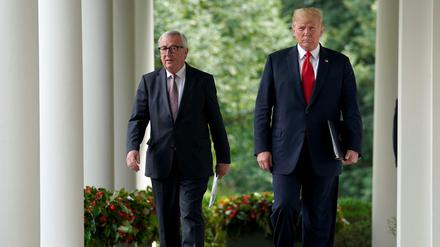 Gemeinsame Interessen entdeckt: Die Präsidenten der USA und der EU-Kommission, Donald Trump und Jean-Claude Juncker. 