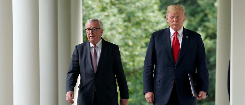 Gemeinsame Interessen entdeckt: Die Präsidenten der USA und der EU-Kommission, Donald Trump und Jean-Claude Juncker.