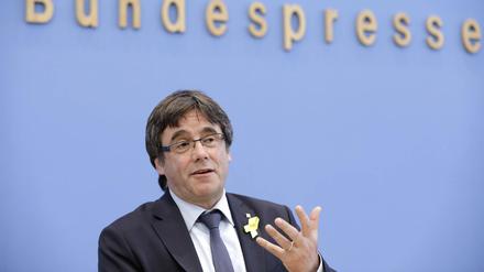 Genießt die Aufmerksamkeit. Carles Puigdemont bei seinem Auftritt in Berlin.