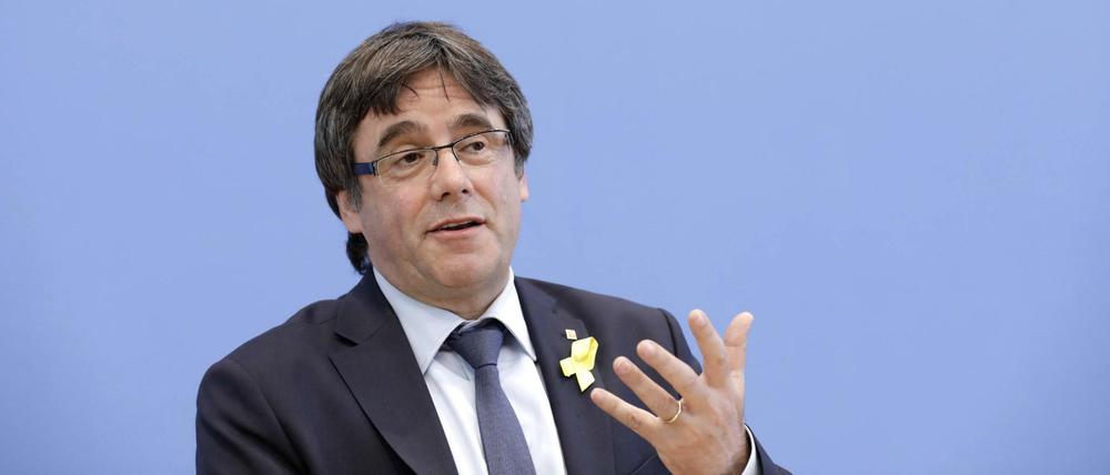 Genießt die Aufmerksamkeit. Carles Puigdemont bei seinem Auftritt in Berlin.