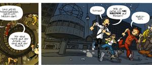 Sie verlassen jetzt den frankobelgischen Sektor. Eine Seite aus „Spirou in Berlin“.