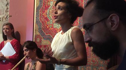 Ensemble für arabische Musik: Lena-Marie Vahl, Valentina Belanova (Ney), Razan Nassreddine (Gesang) und Daisam Jolo (Oud) im Museum für Islamische Kunst Berlin. 