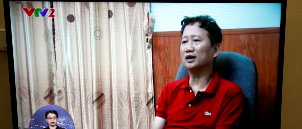 Der in Berlin entführte vietnamesische Geschäftsmann Trinh Xuan Thanh im vietnamesischen Staatsfernsehen.