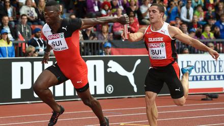 Stabübergabe fällt vorerst aus. Pascal Mancini (r.) wird bei der Leichtathletik-EM in Berlin nicht dabei sein.