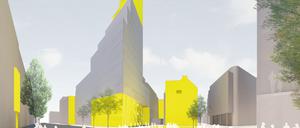 So stellt sich das Architekturbüro von J. Mayer H. die architektonische Zukunft des Checkpoint Charlie vor.