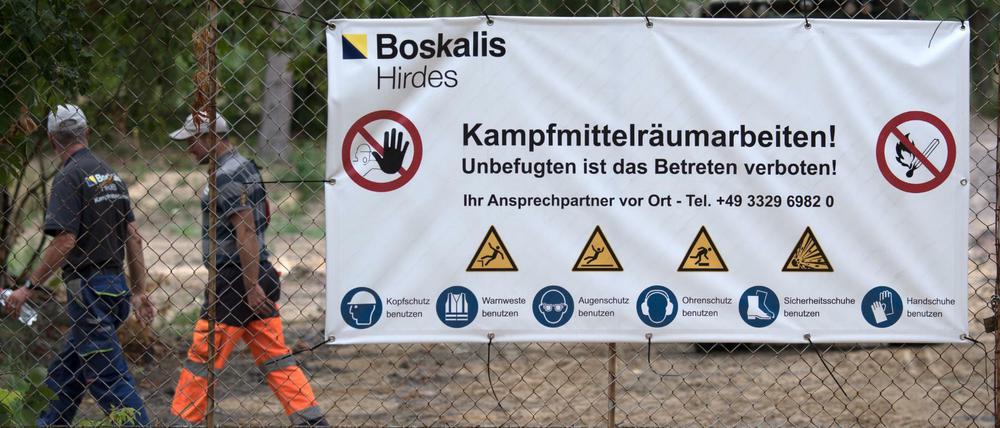 Ein Gelände in der Potsdamer City ist nach dem Fund einer Bombe aus dem 2.Weltkrieg gesperrt. Die 250kg schwere Fliegerbombe soll an diesem Freitag entschärft werden.